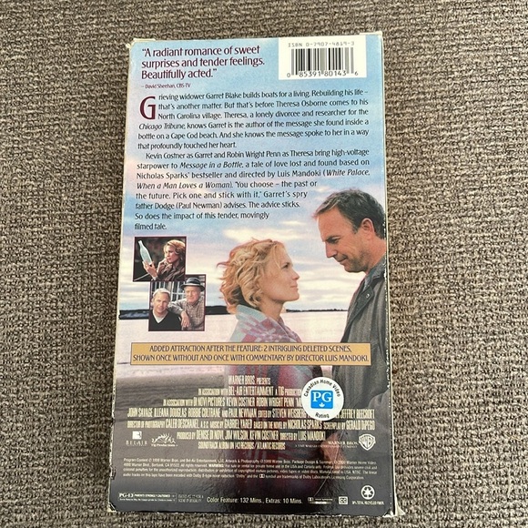 5/$25 Message in a Bottle VHS Movie 2000 Romance Kevin Costner Robin Wright - Picture 2 of 4